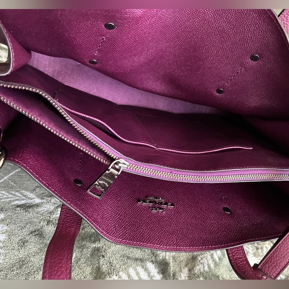 Coach Pebbled Leather Tote in Plum - Picture 16 of 16